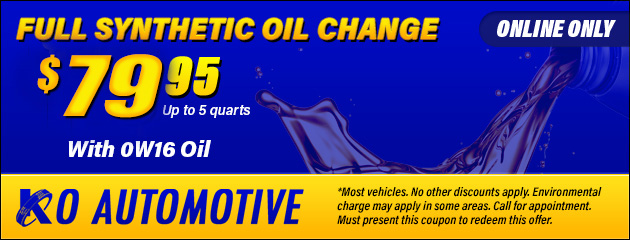 $79.95 Synthetic Oil Change